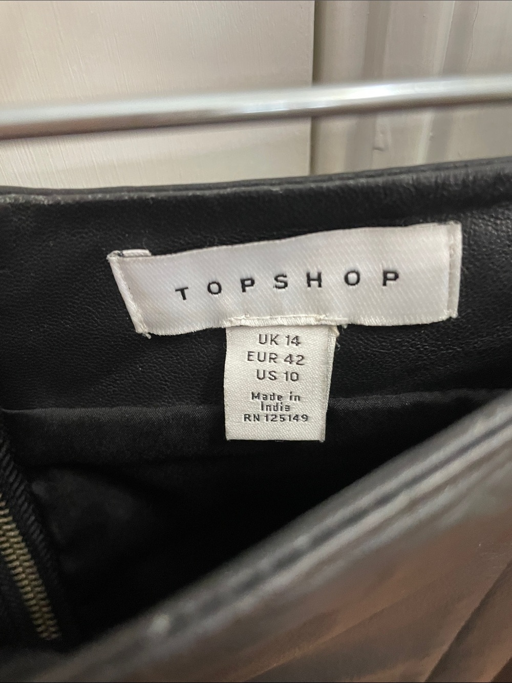 Topshop Black Genuine Sheep Leather Long Skirt - Picture 4 of 5